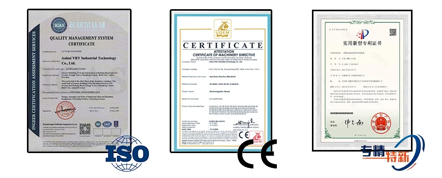 VRV vibrating screen manufacturer qualification certification certificates