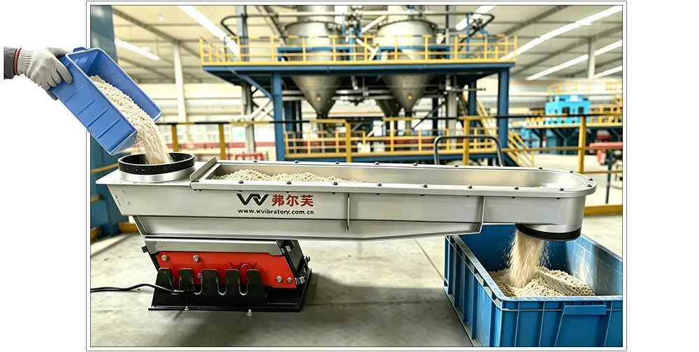 Compact electromagnetic vibrating feeder for powder and granule